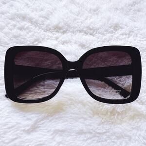 Eva Gloss Black Square-Framed Sunglasses